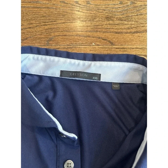 Grayson Golf Polo Shirt Mens 2XX Large Performance Blue Stretch Made Peru - Picture 10 of 12